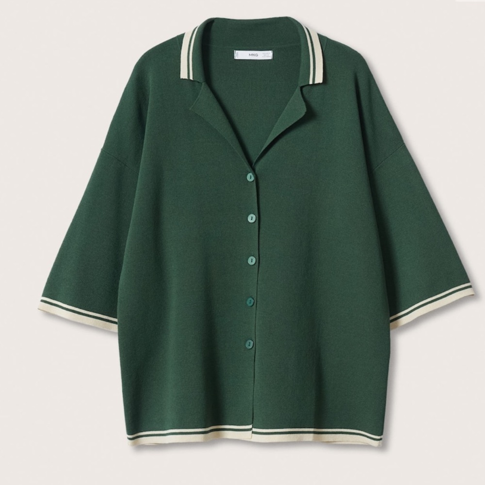 [SOLD] NWT Mango Oversized knitted polo shirt